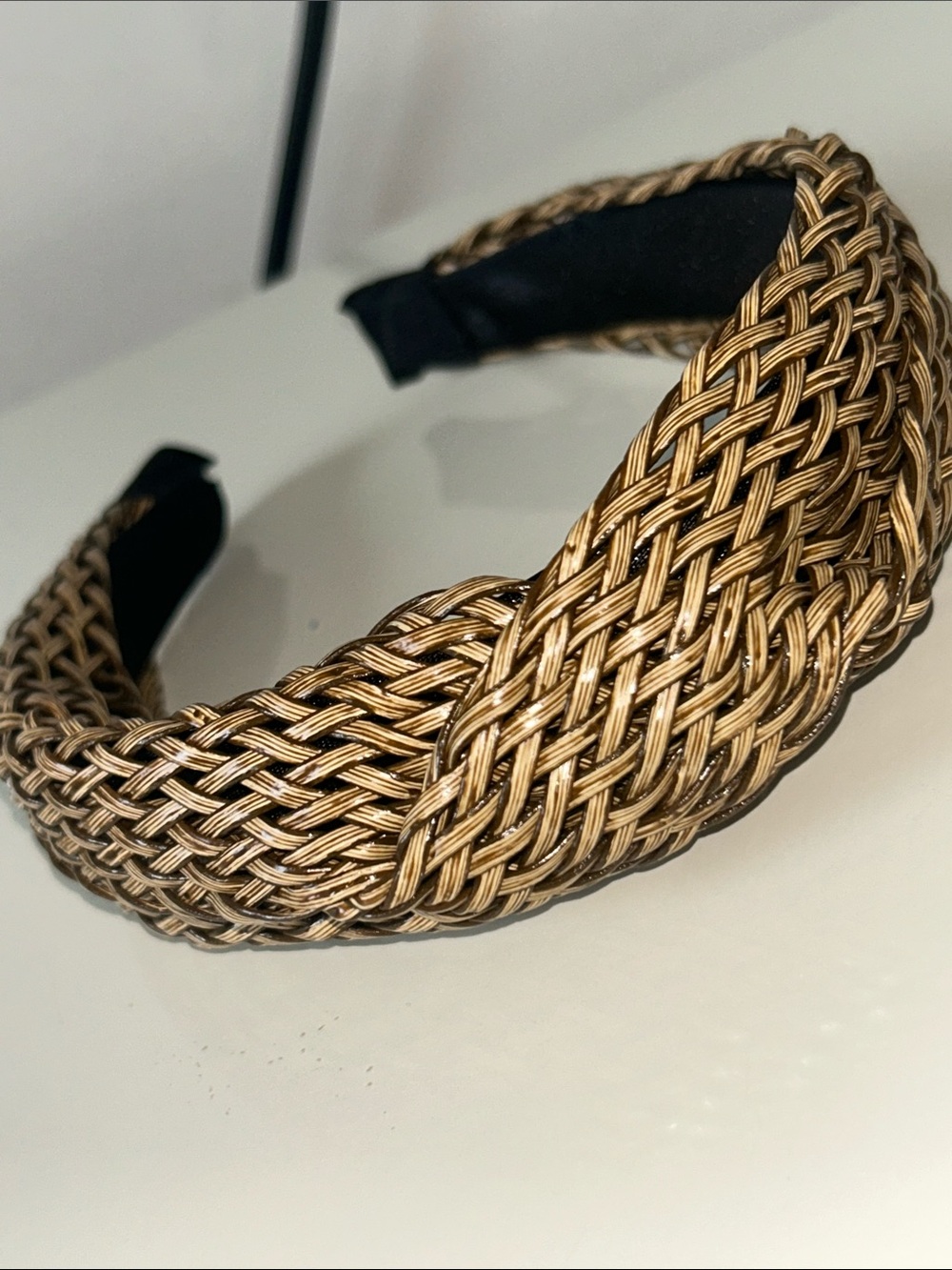 Braided Metallic Gold/ Brown Headband NWT